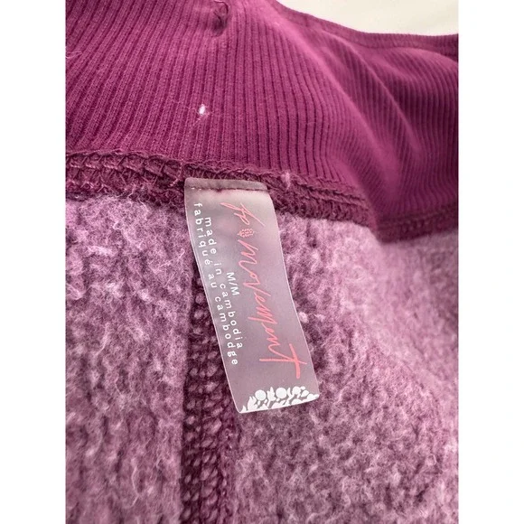 Free People Movement Final Cut Sweatpants‎ Purple lounge baggy beach sz M - Picture 6 of 8